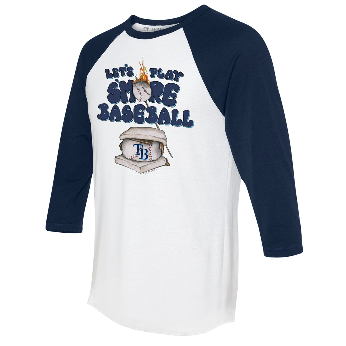 Tiny Turnip Tampa Bay Rays Youth White/Navy Shark 3/4-Sleeve