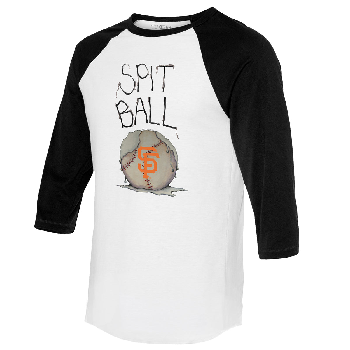 San Francisco Giants Stitched Baseball 3/4 Black Sleeve Raglan 4T