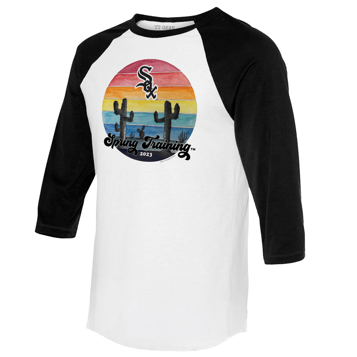 Miami Marlins Spring Training 2023 3/4 Black Sleeve Raglan Unisex 2XL