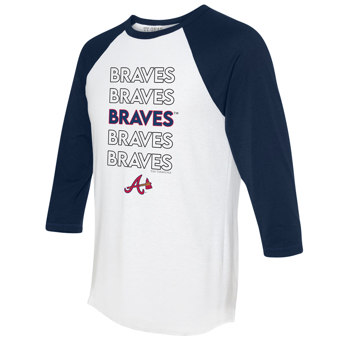 Atlanta Braves Dirt Ball 3/4 Navy Blue Sleeve Raglan 18M