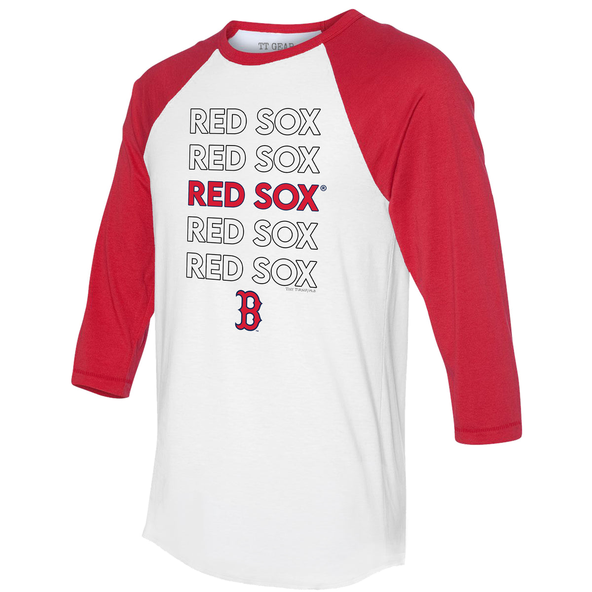 Girls Toddler Tiny Turnip Red Boston Sox Stacked Fringe T-Shirt