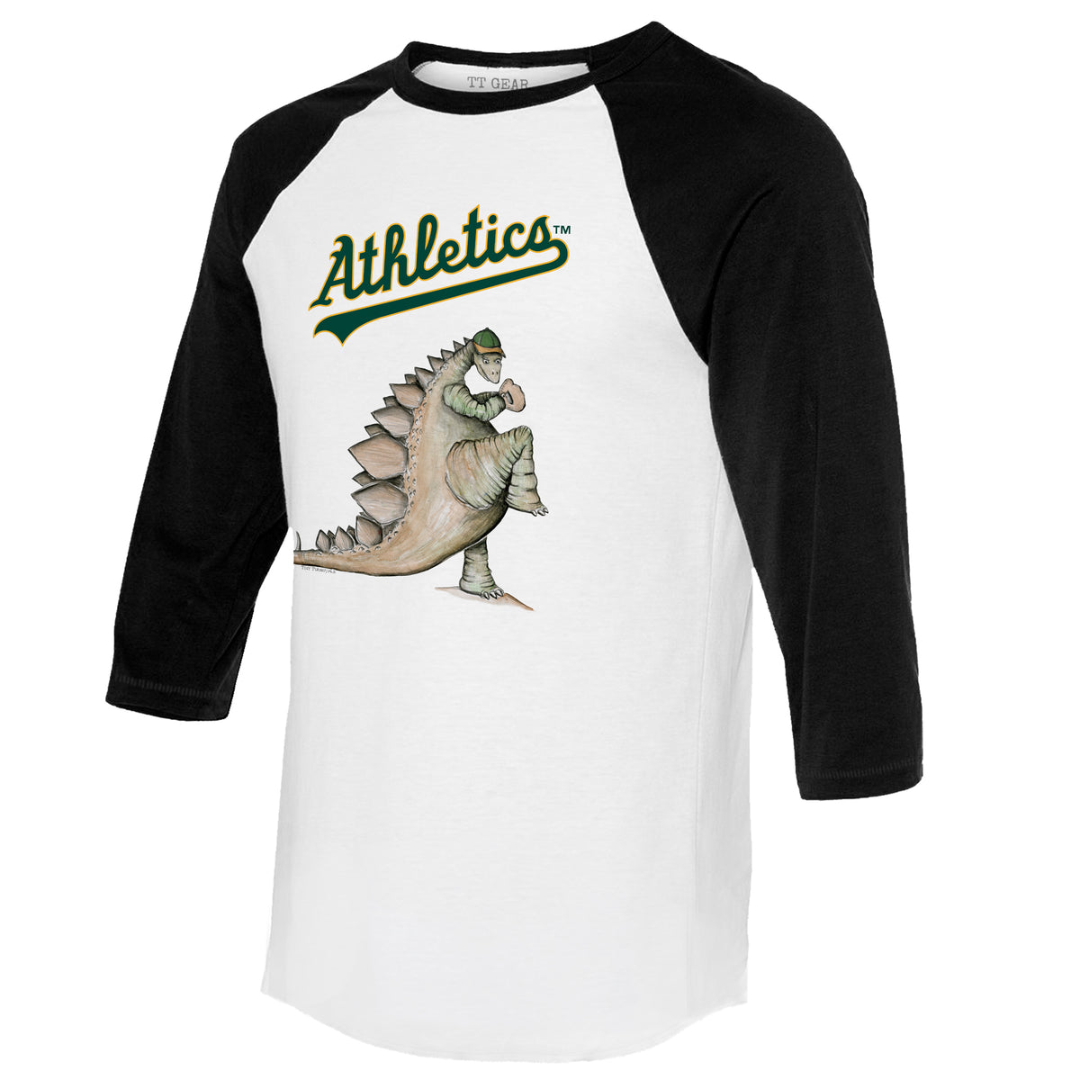 Oakland Athletics Triple Scoop 3/4 Black Sleeve Raglan Unisex M