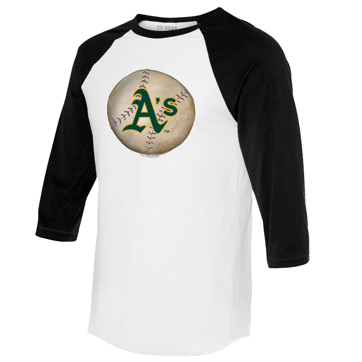 Oakland Athletics Fastball 3/4 Black Sleeve Raglan