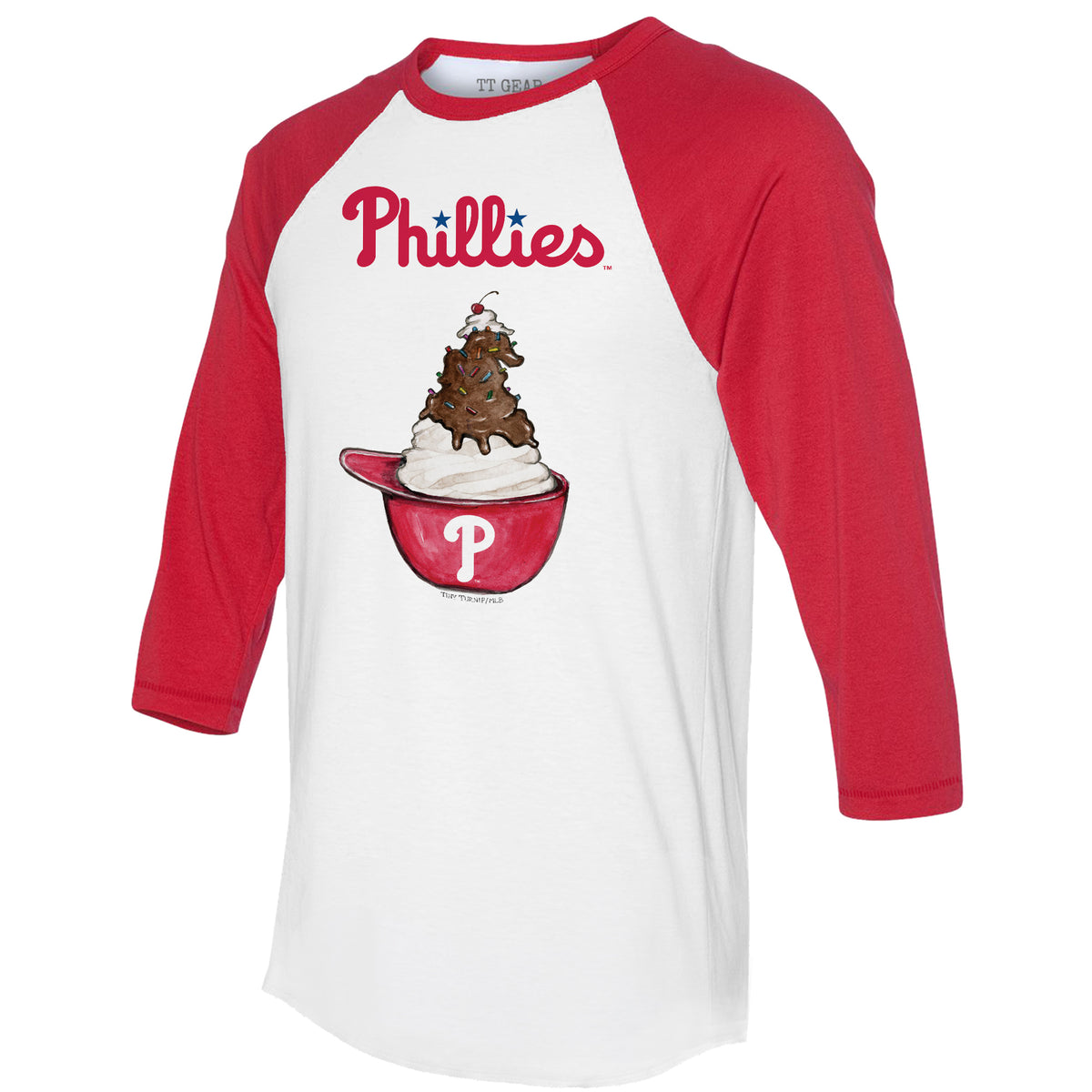 Philadelphia Phillies Baseball Love 3/4 Red Sleeve Raglan 6M