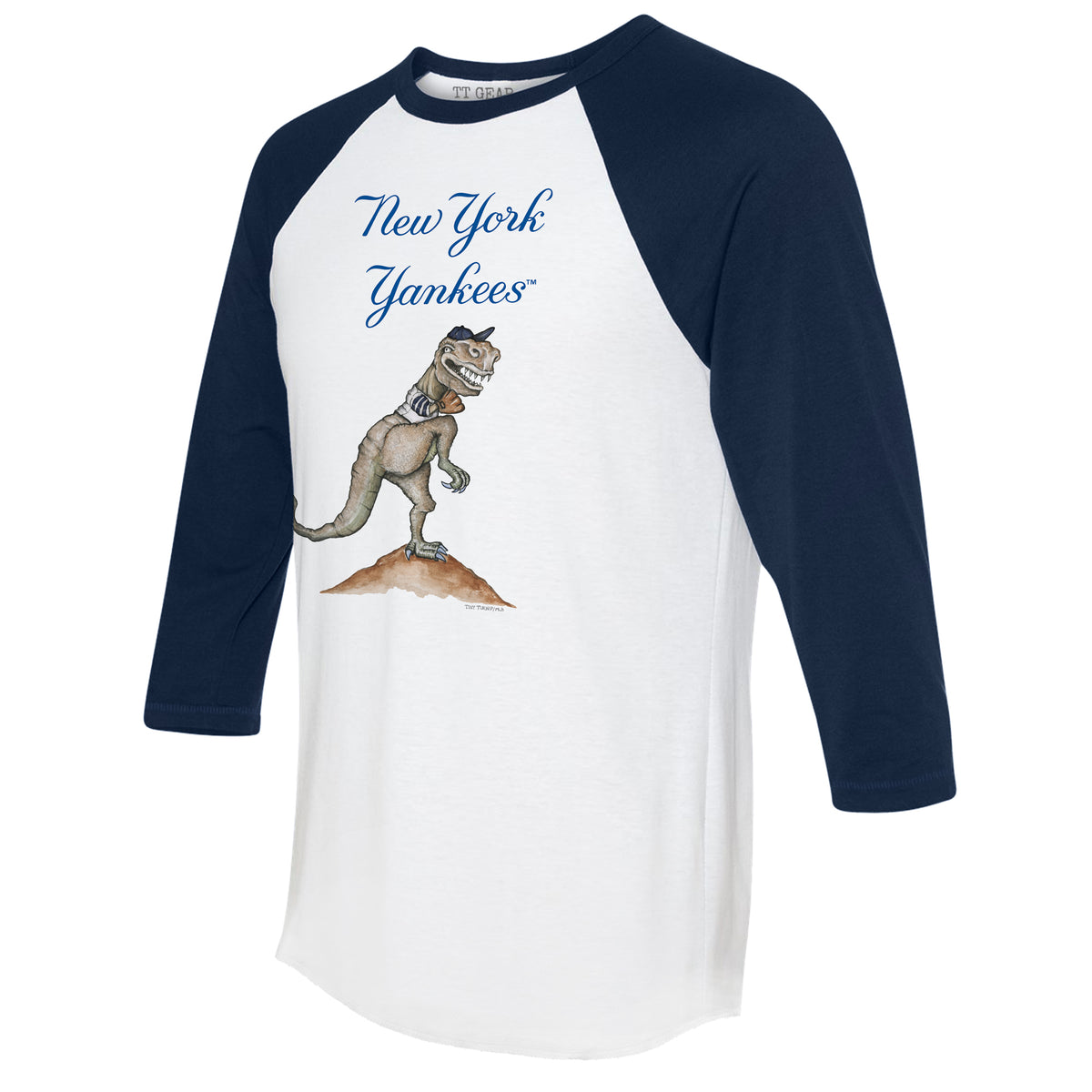 New York Yankees Stitched Baseball 3/4 Navy Blue Sleeve Raglan