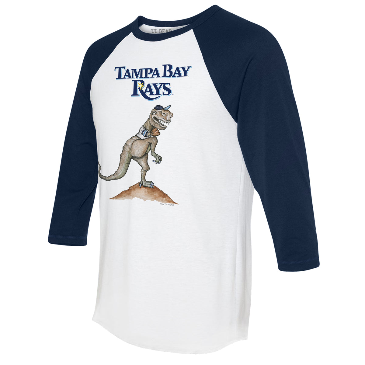 Tampa Bay Rays Stacked 3/4 Navy Blue Sleeve Raglan