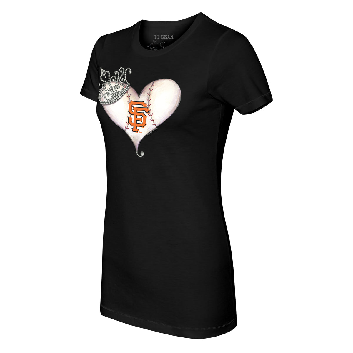 San Francisco Giants Heart Bat Tee Shirt Women's XS / Black