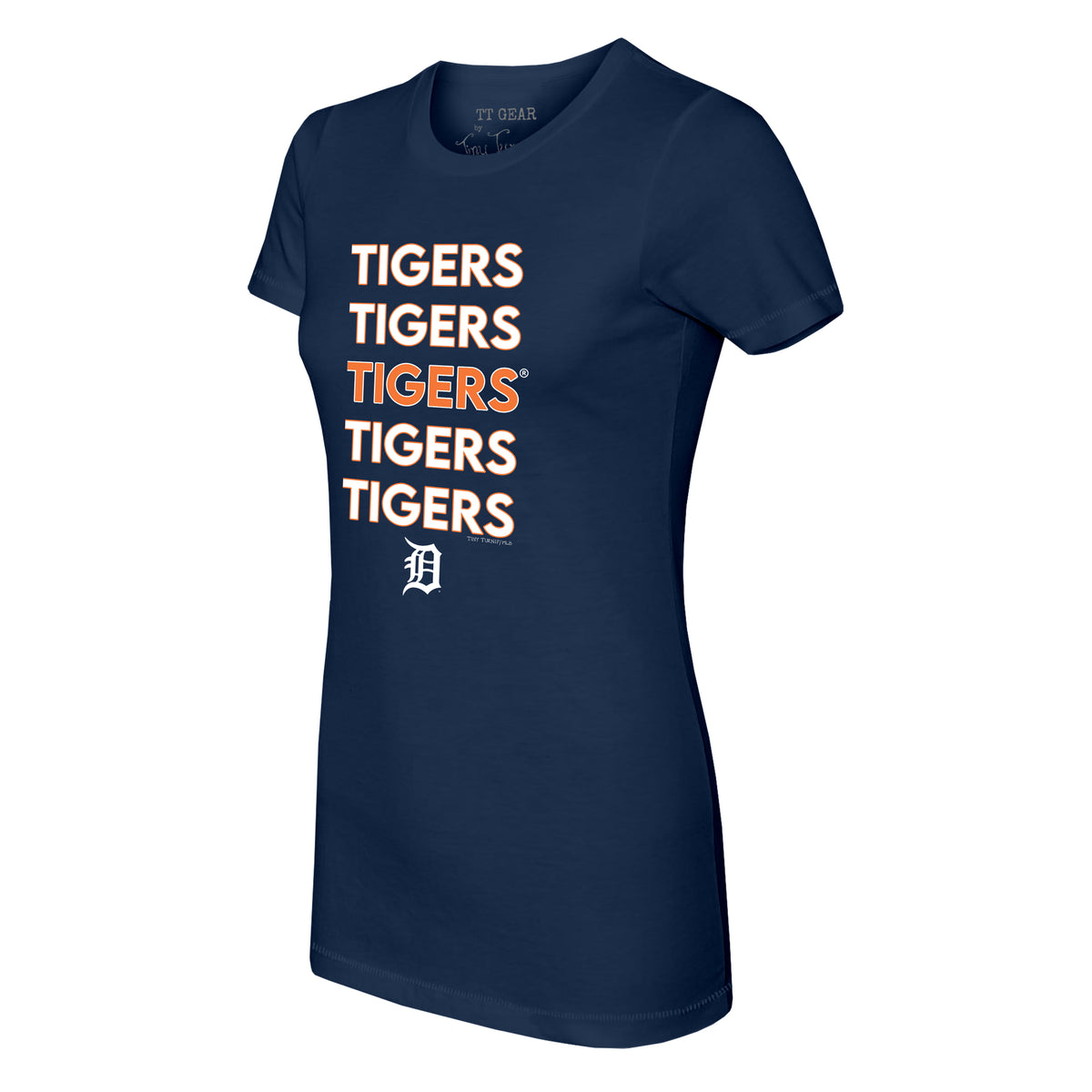 Detroit Tigers Triple Scoop Tee Shirt Women's XS / Navy Blue