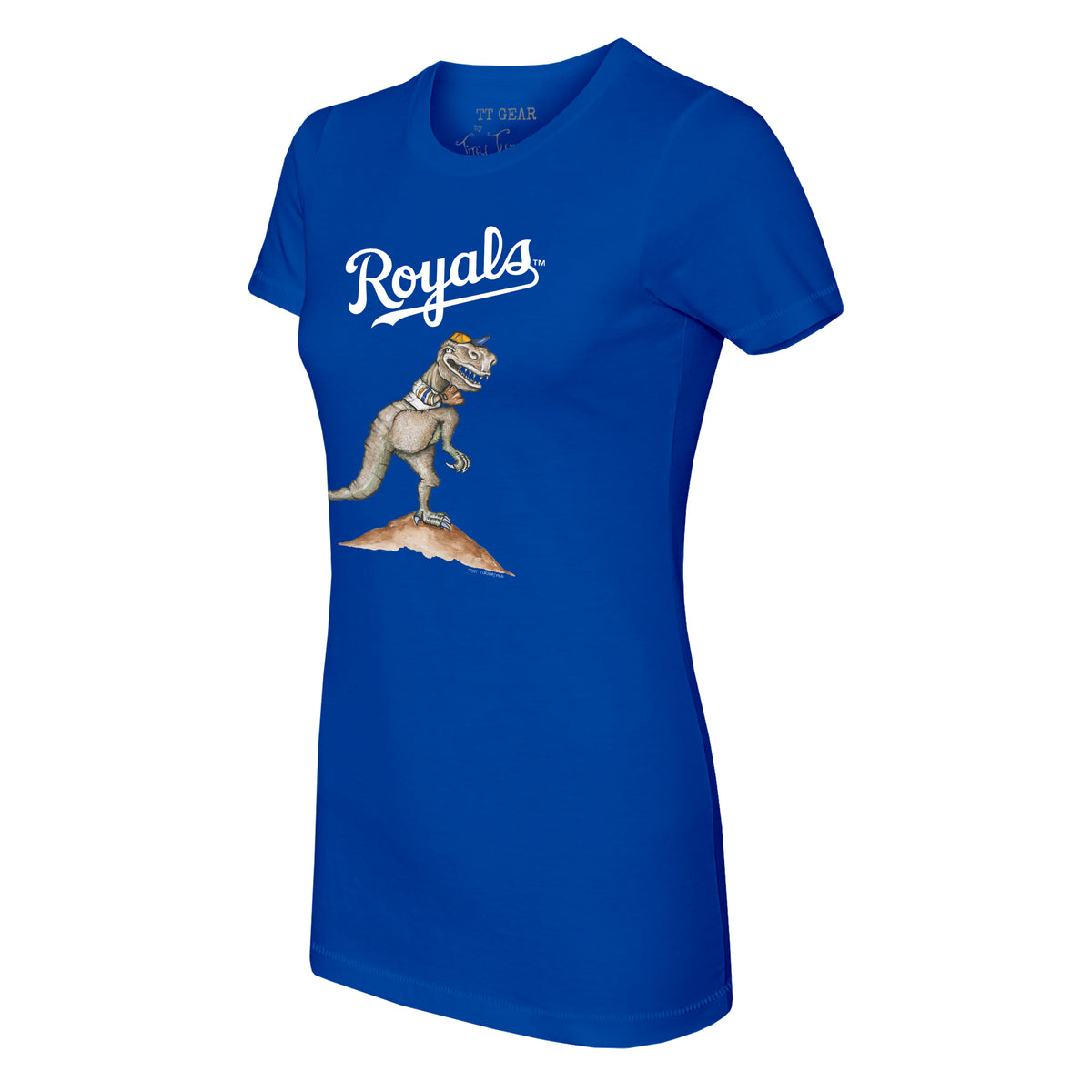 Infant Tiny Turnip White/Royal Kansas City Royals TT Rex Raglan 3/4 Sleeve T-Shirt