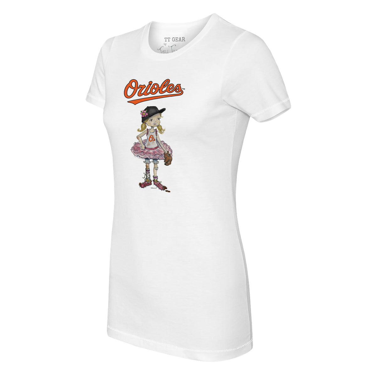 Women's Tiny Turnip White Baltimore Orioles Heart Lolly T-Shirt Size: Extra Small