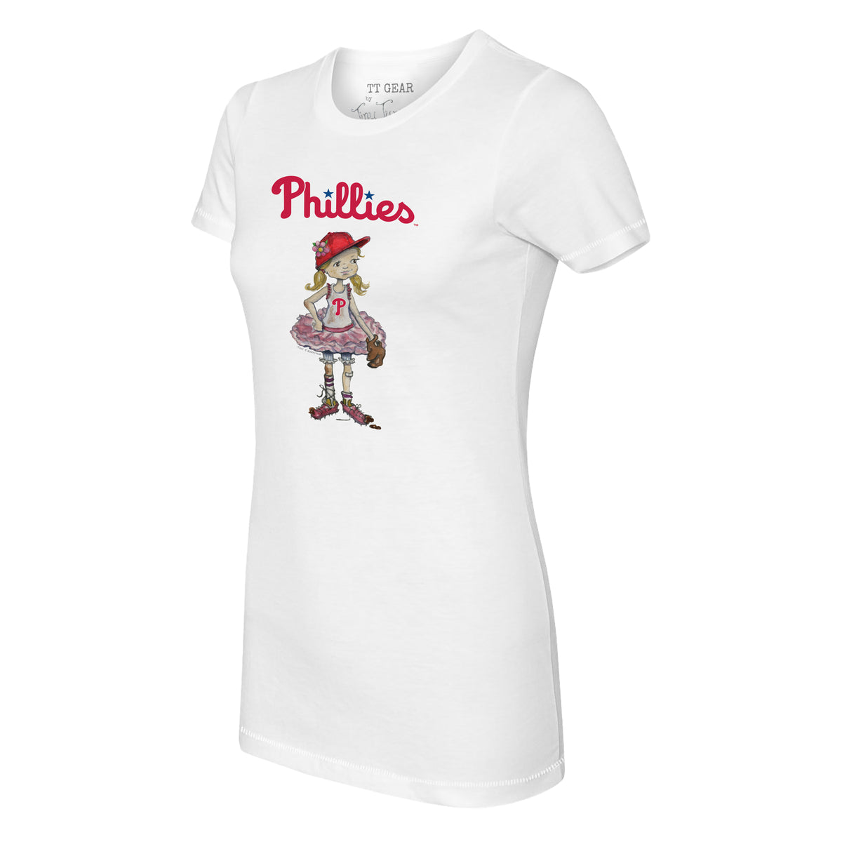Philadelphia Phillies Tiny Turnip Women's Baseball Love Raglan 3/4-Sleeve T- Shirt - White/Red