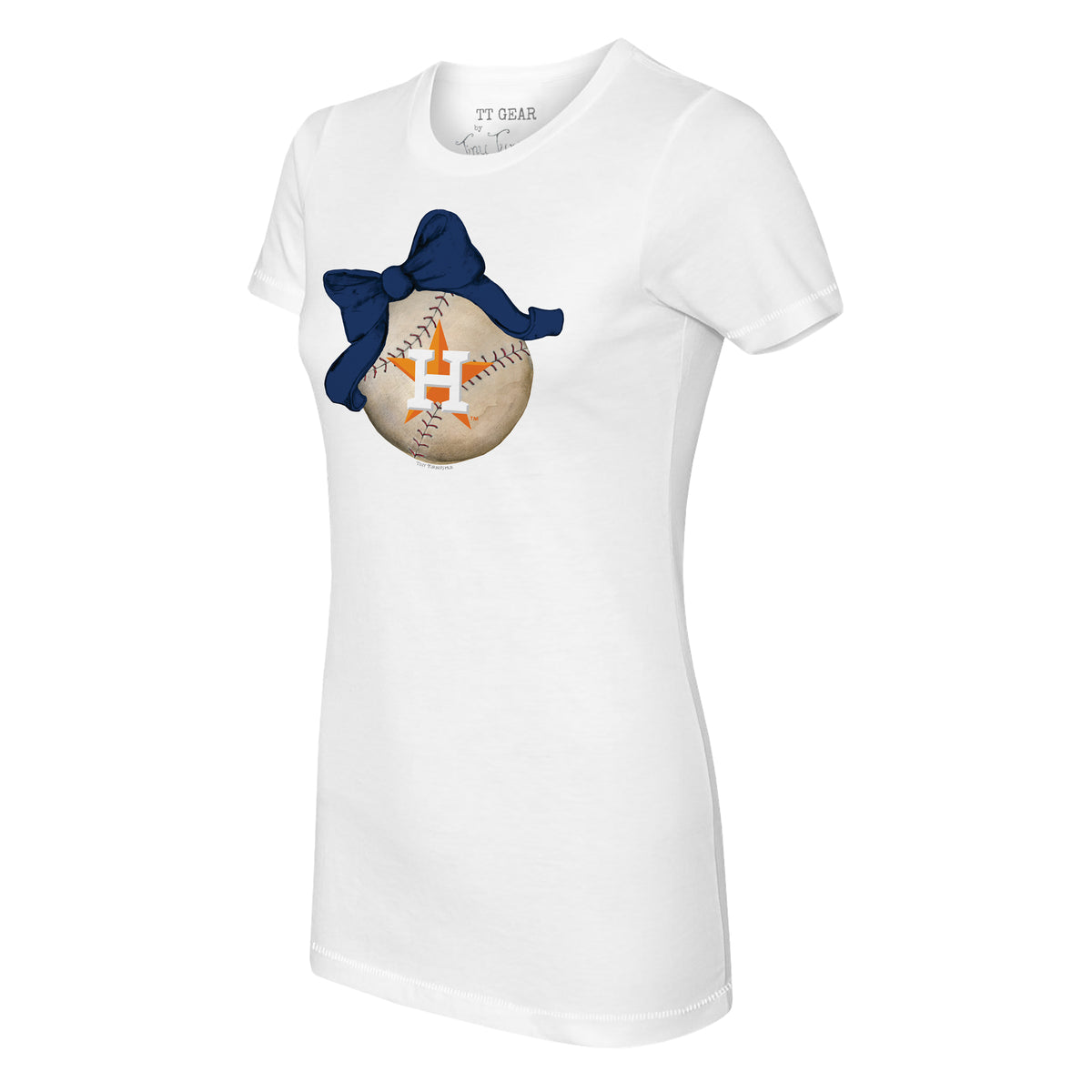 Toddler Tiny Turnip White/Navy Houston Astros Baseball Pow 3/4-Sleeve Raglan T-Shirt Size: 2T