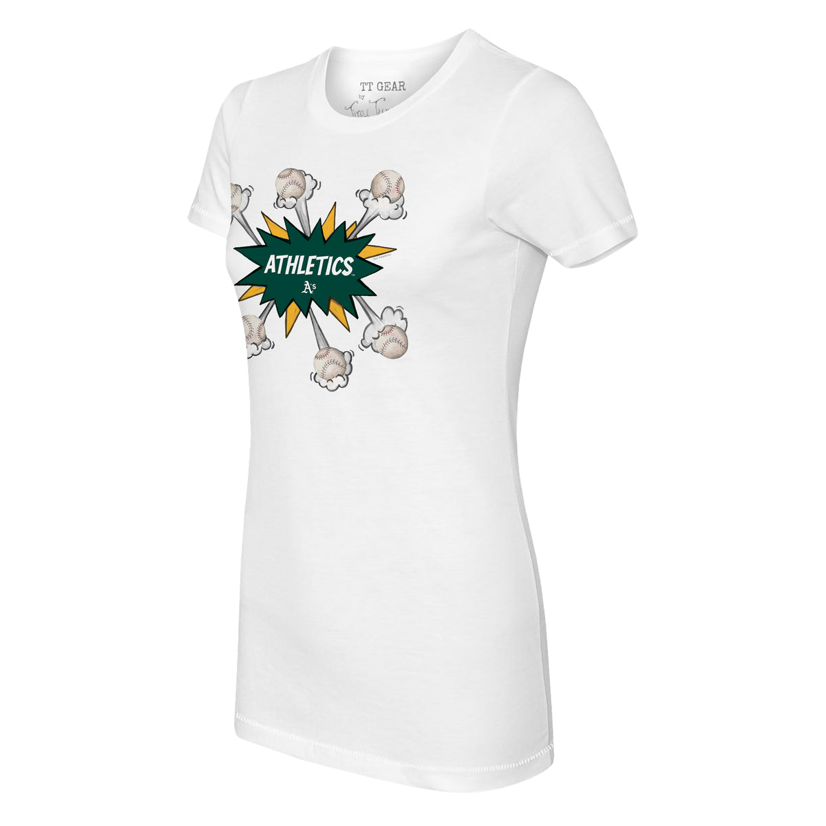 Oakland Athletics Baseball Bow Tee Shirt Women's XL / White