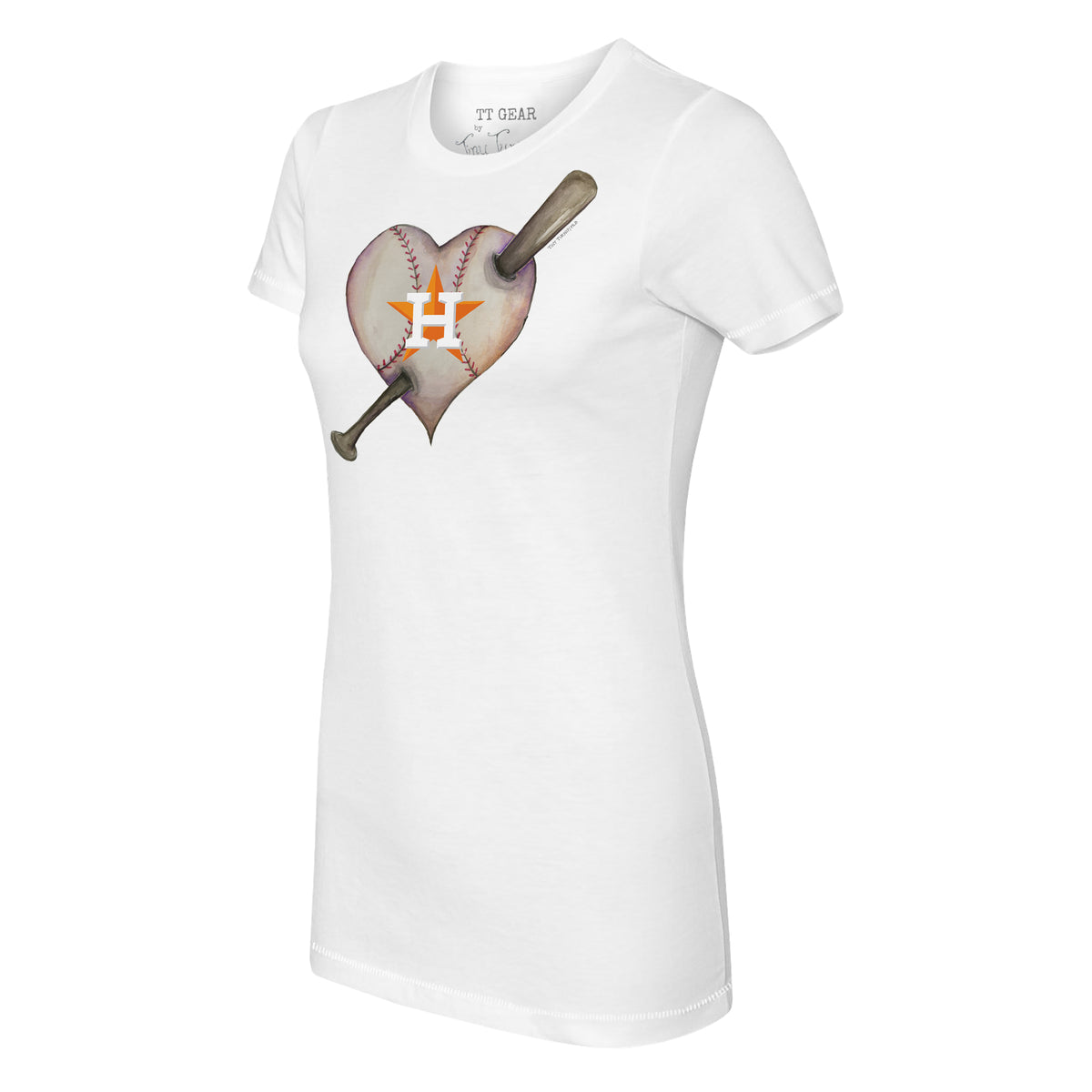 Houston Astros Heart Lolly Tee Shirt 5T / White