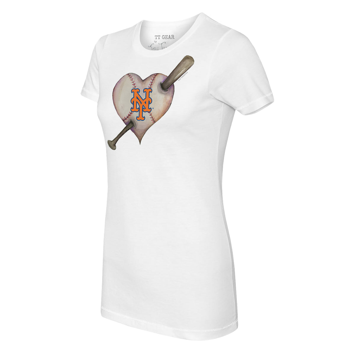 Tiny Turnip New York Mets Tiara Heart Tee Shirt Women's XL / White