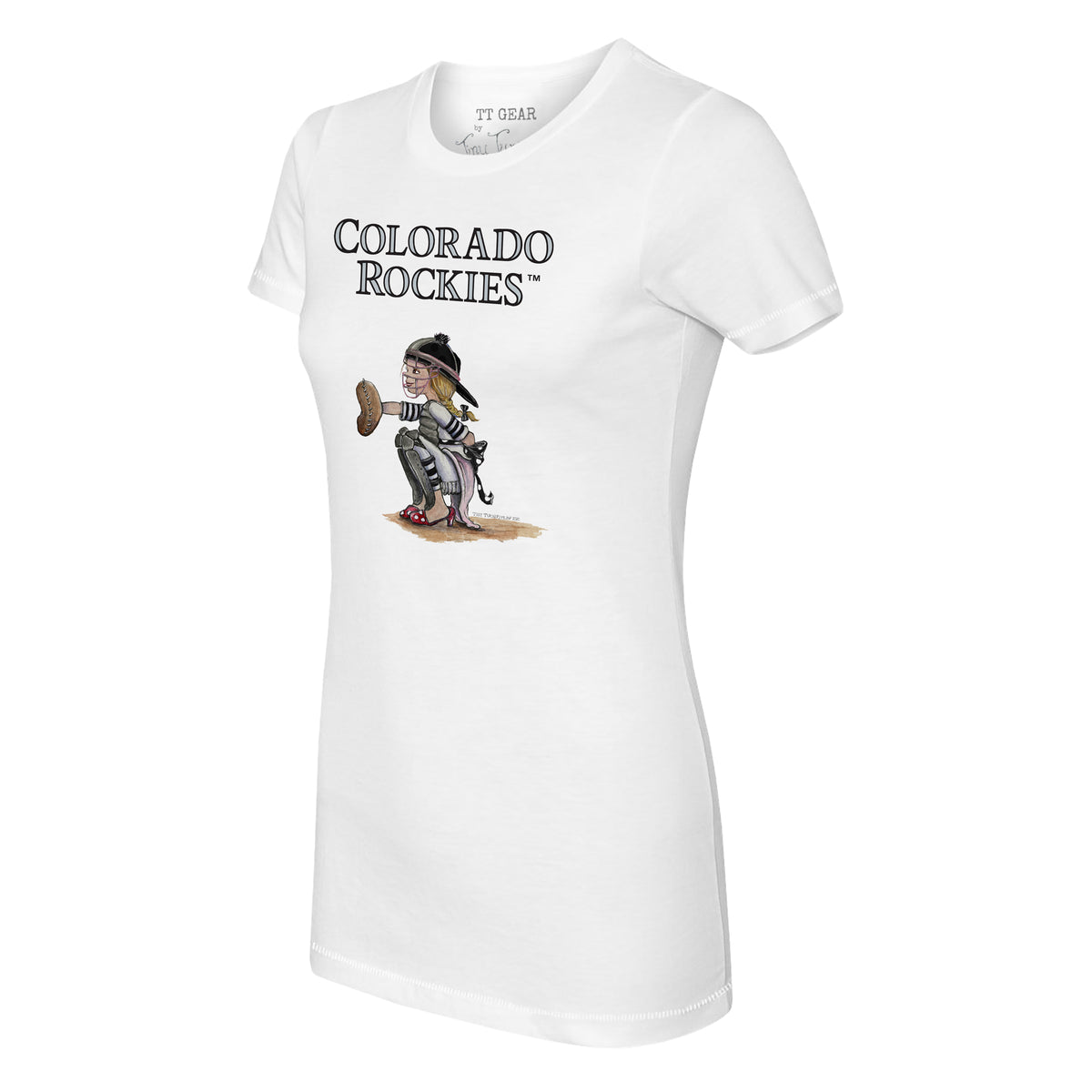 Colorado Rockies Baseball Pow Tee Shirt Women's Medium / White