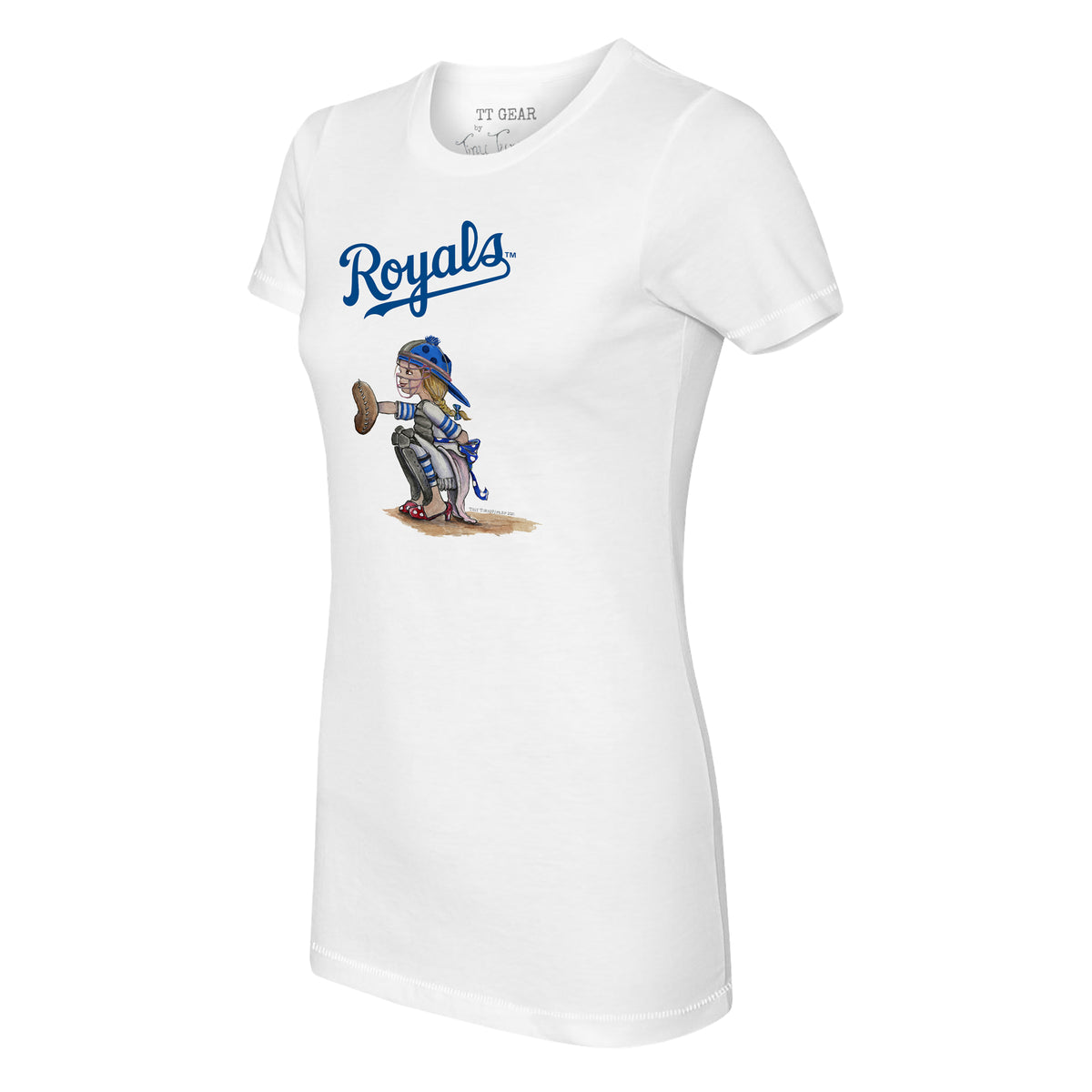 Kansas City Royals Kate The Catcher Tee Shirt Women's 2XL / White