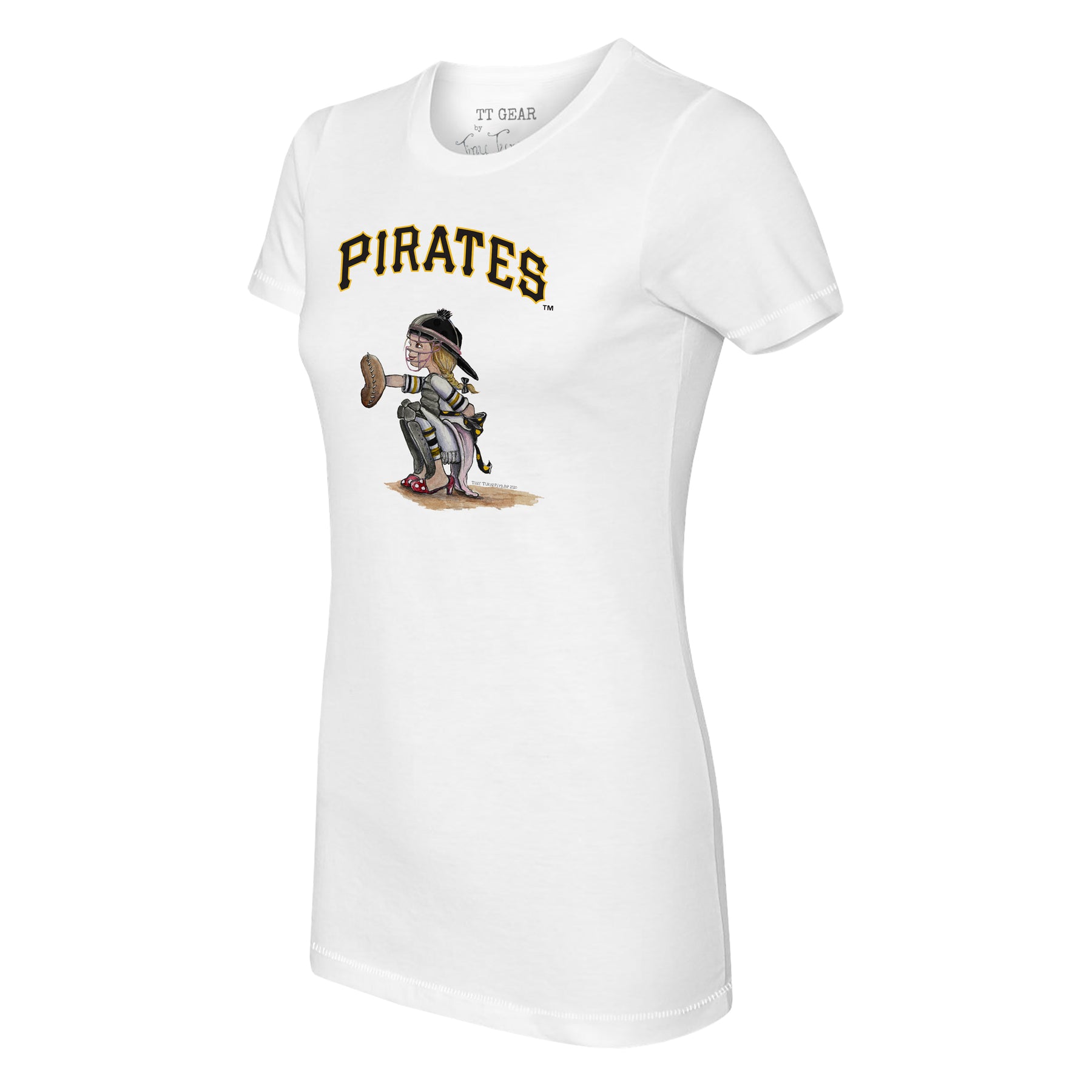 Tiny Turnip Pittsburgh Pirates Kate The Catcher Tee Shirt Youth Medium (8-10) / White