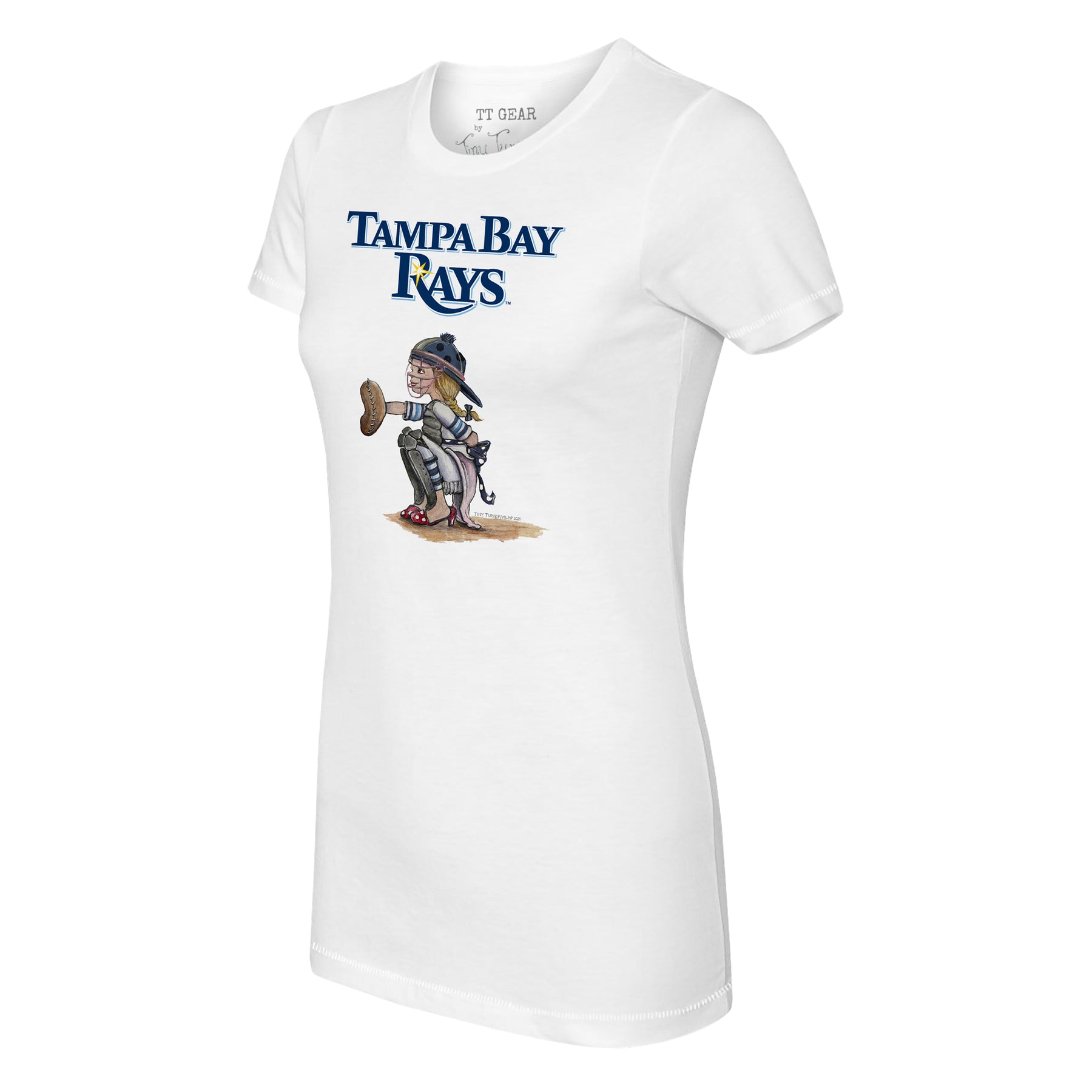 Women's Tiny Turnip Navy Tampa Bay Rays Girl Teddy T-Shirt Size: Large