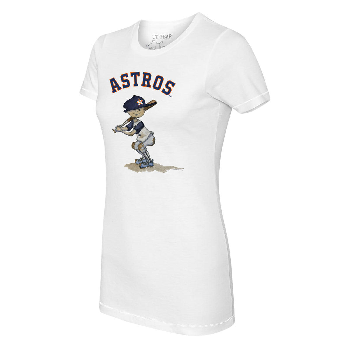 Women's Tiny Turnip White Houston Astros Kate The Catcher T-Shirt Size: Small