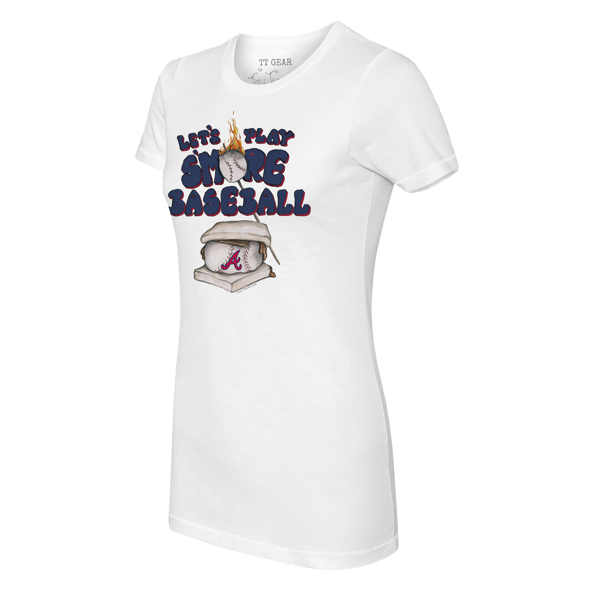 Atlanta Braves Nacho Helmet Tee Shirt Women's Large / White