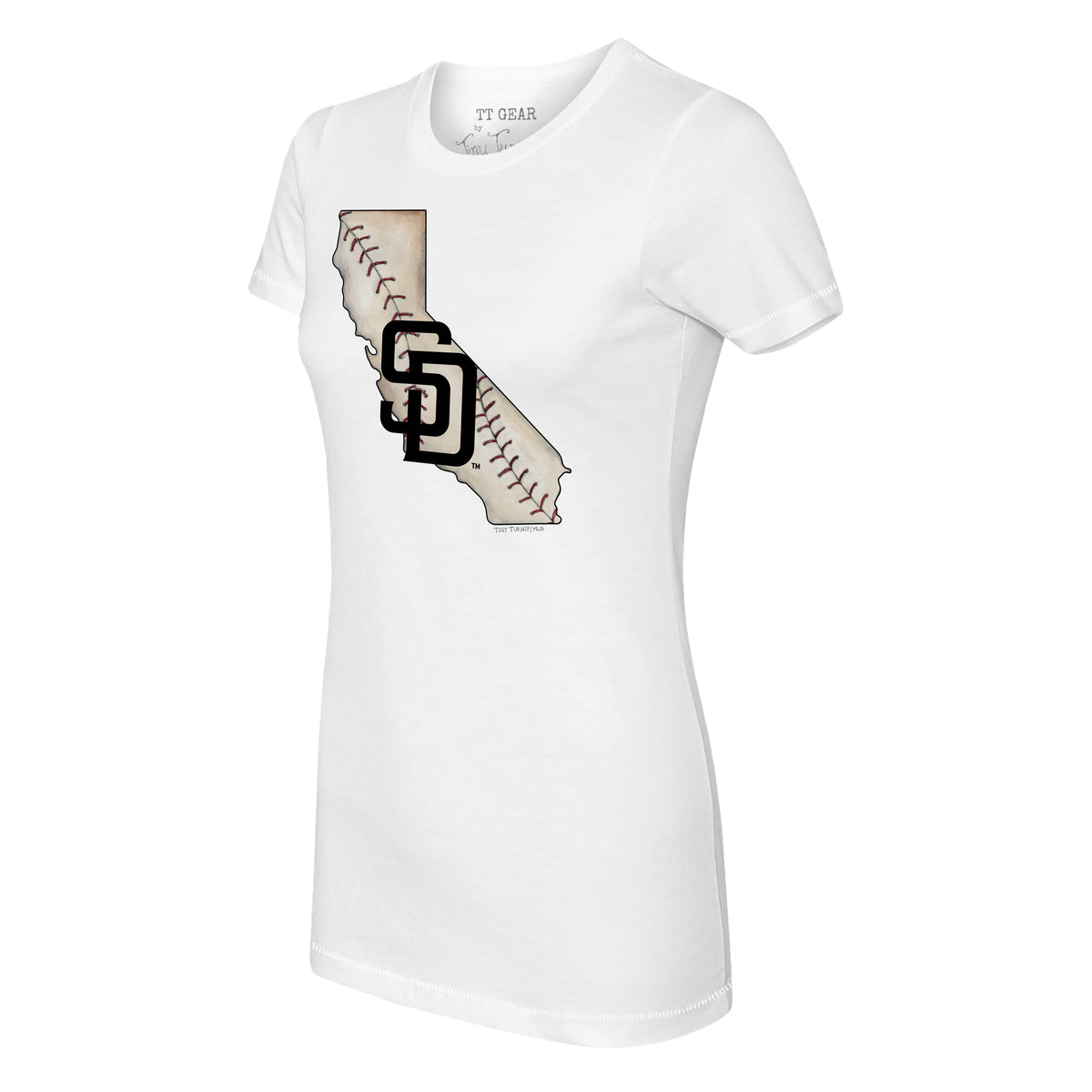 Tiny Turnip San Diego Padres Tiara Heart Tee Shirt Women's XL / White