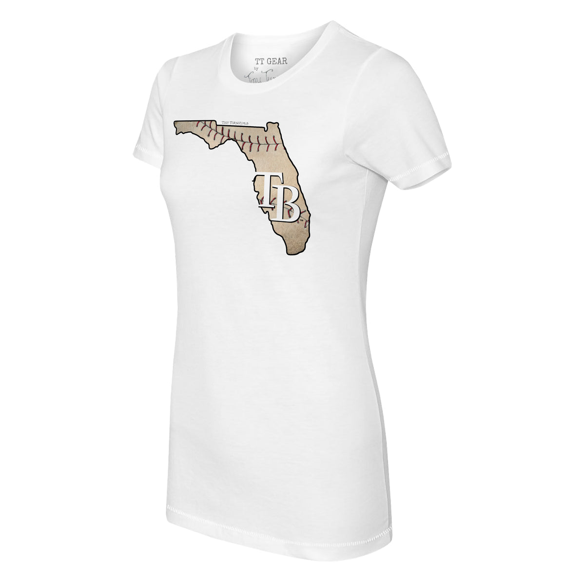 Tiny Turnip Tampa Bay Rays Women's White Unicorn T-Shirt