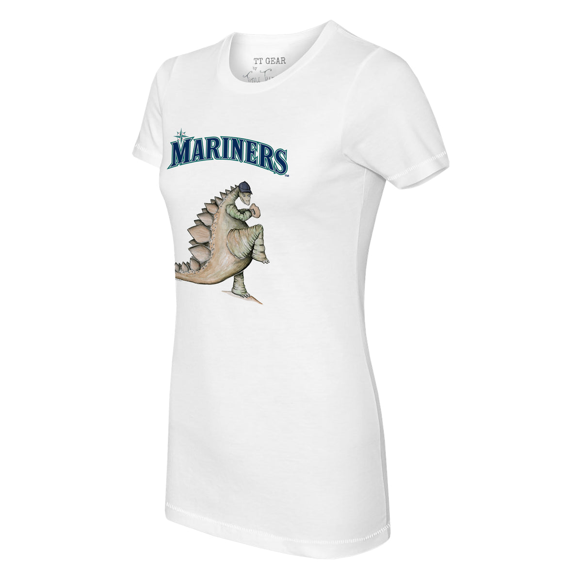 Women's Tiny Turnip White/Black Seattle Mariners TT Rex 3/4-Sleeve Raglan T-Shirt Size: Small