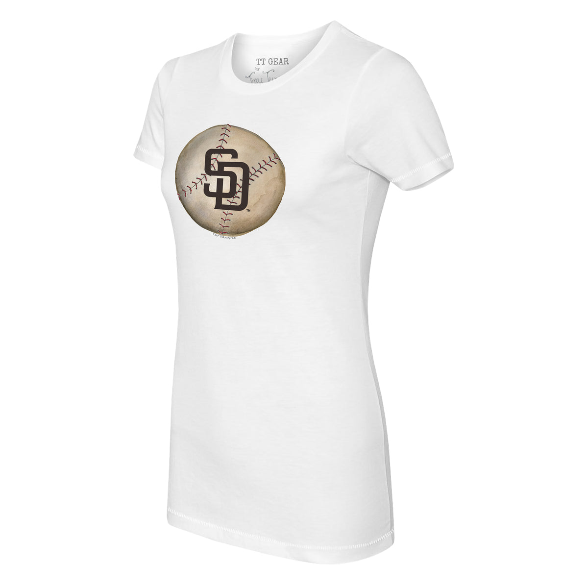 San Diego Padres Baseball Bow Tee Shirt Women's 3XL / White