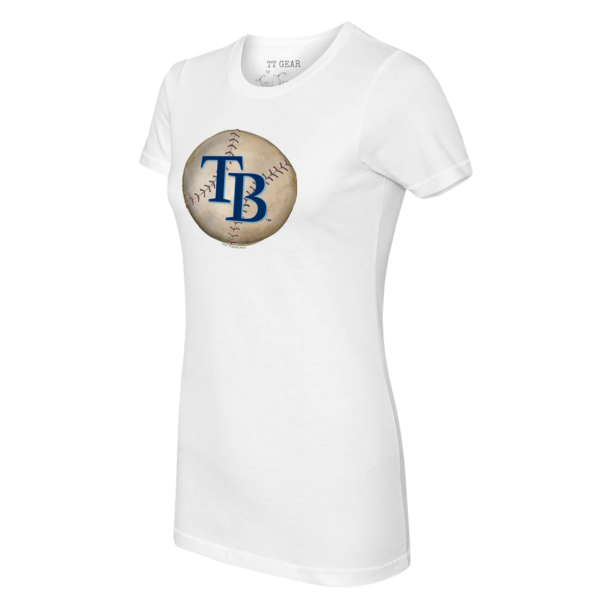 Tiny Turnip Tampa Bay Rays Dirt Ball Tee Shirt Women's Large / White