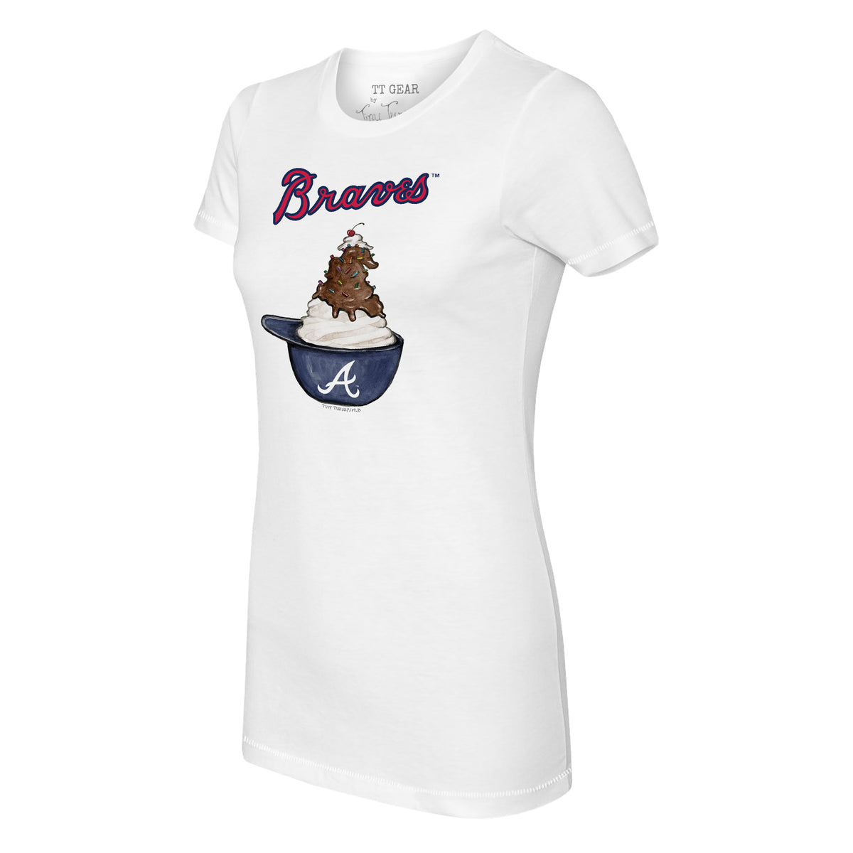 Atlanta Braves Nacho Helmet Tee Shirt Women's Large / White