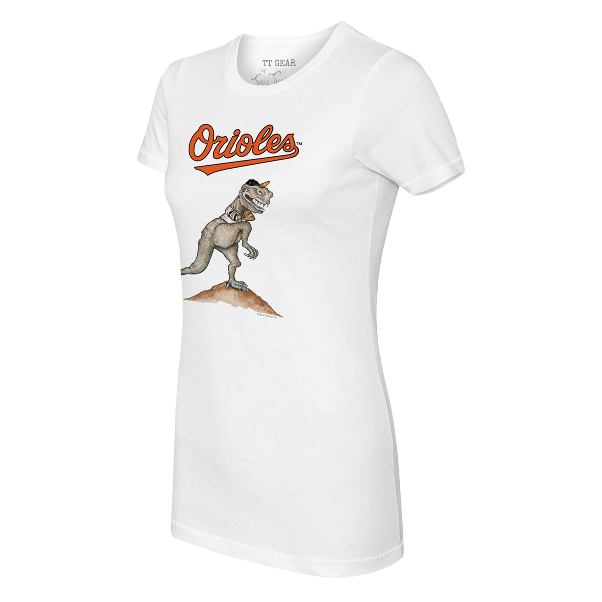 Women's Tiny Turnip White Baltimore Orioles Slugger T-Shirt Size: Extra Large