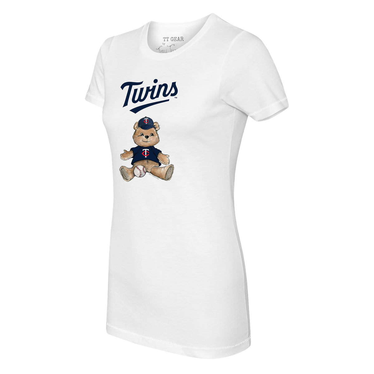 Minnesota Twins Tiny Turnip Girls Toddler Girl Teddy Fringe T-Shirt - White