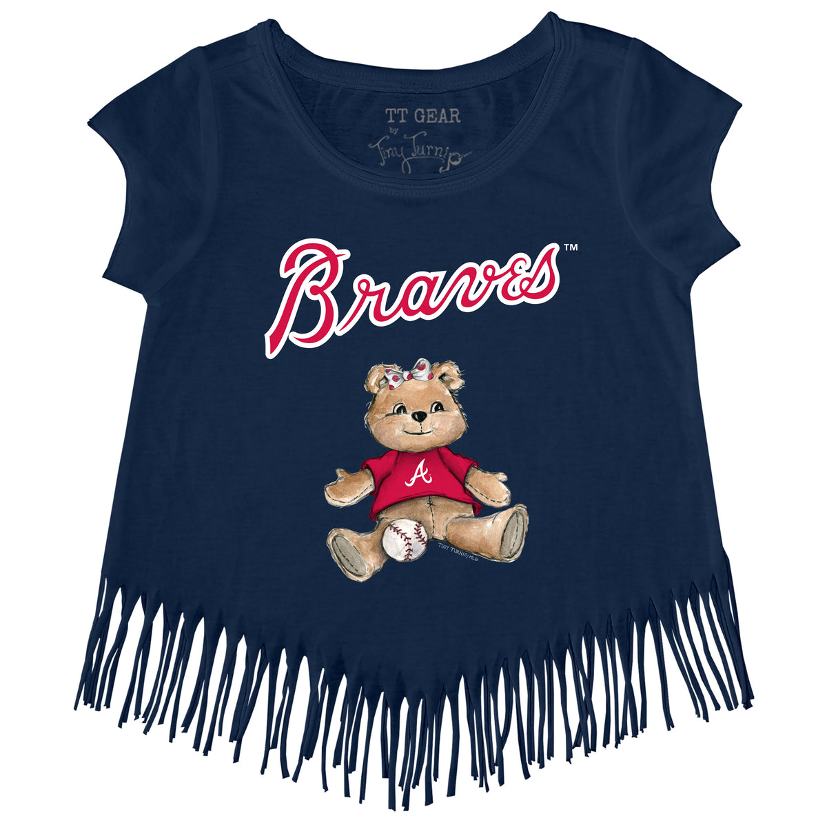 Lids Atlanta Braves Tiny Turnip Girls Youth Baseball Flag Fringe T-Shirt -  Navy