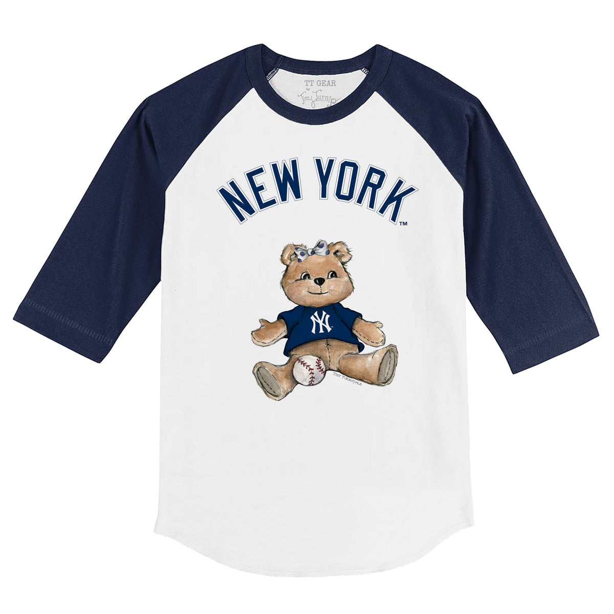 Lids Chicago Cubs Tiny Turnip Youth Girl Teddy 3/4-Sleeve Raglan T-Shirt -  White/Royal