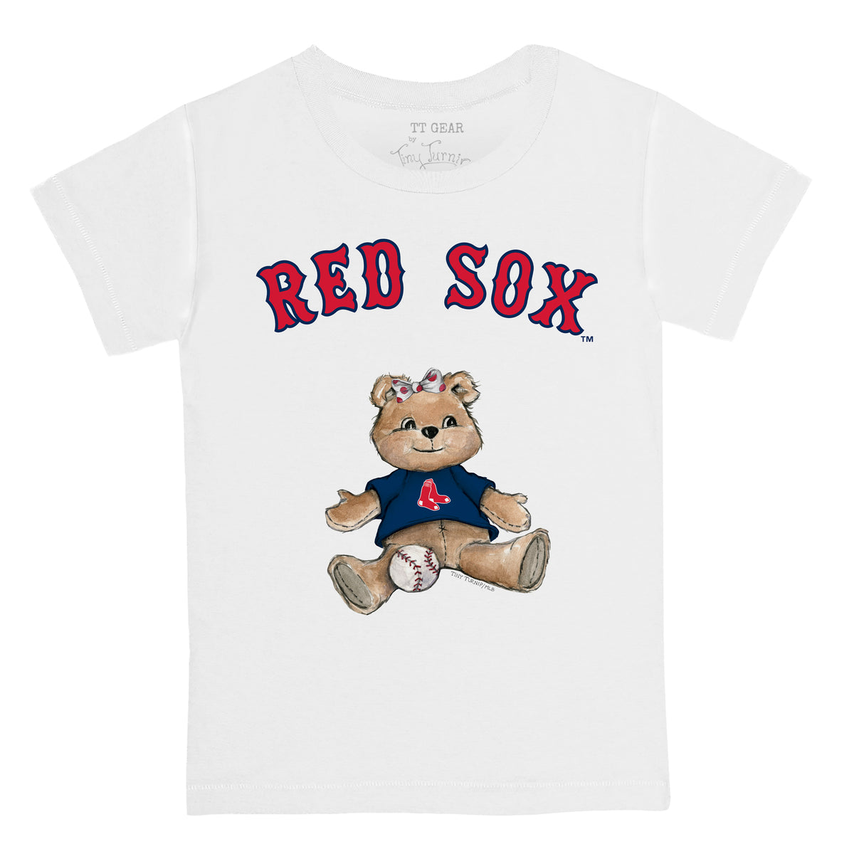 Tiny Turnip Boston Red Sox Boy Teddy Tee Shirt Women's Medium / White