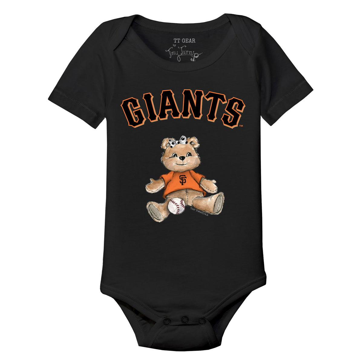 Infant Tiny Turnip Black San Francisco Giants Heart Lolly T-Shirt