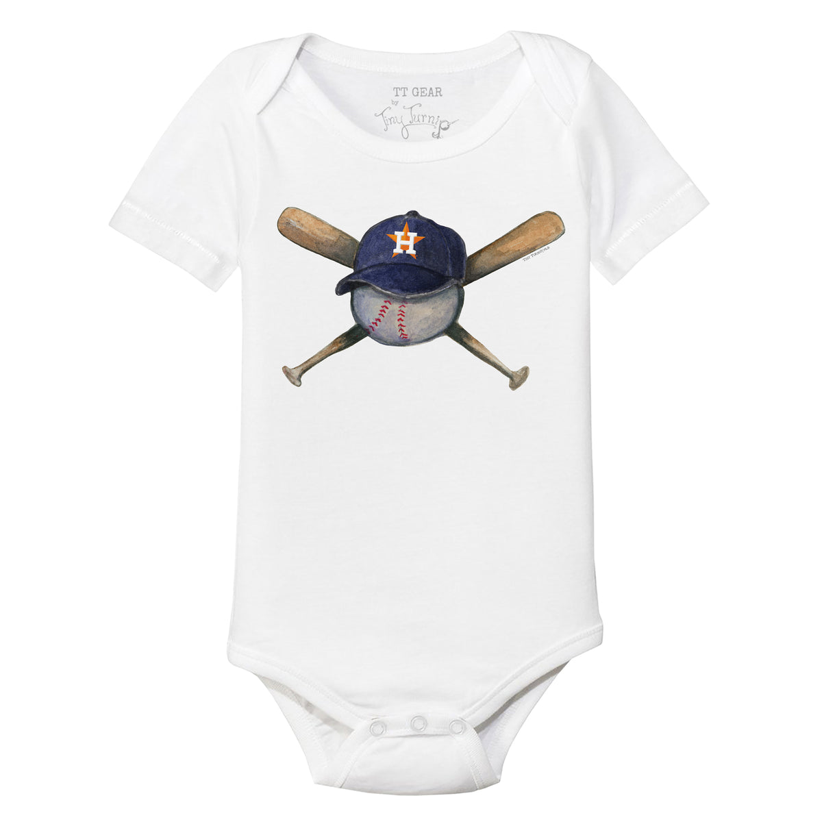 Houston Astros Tiny Turnip Infant Baseball Bow Bodysuit - Navy