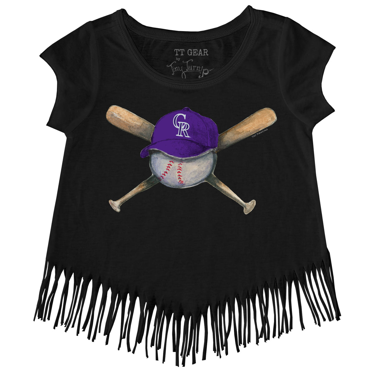 Lids Colorado Rockies Tiny Turnip Toddler Baseball Cross Bats T-Shirt -  Black