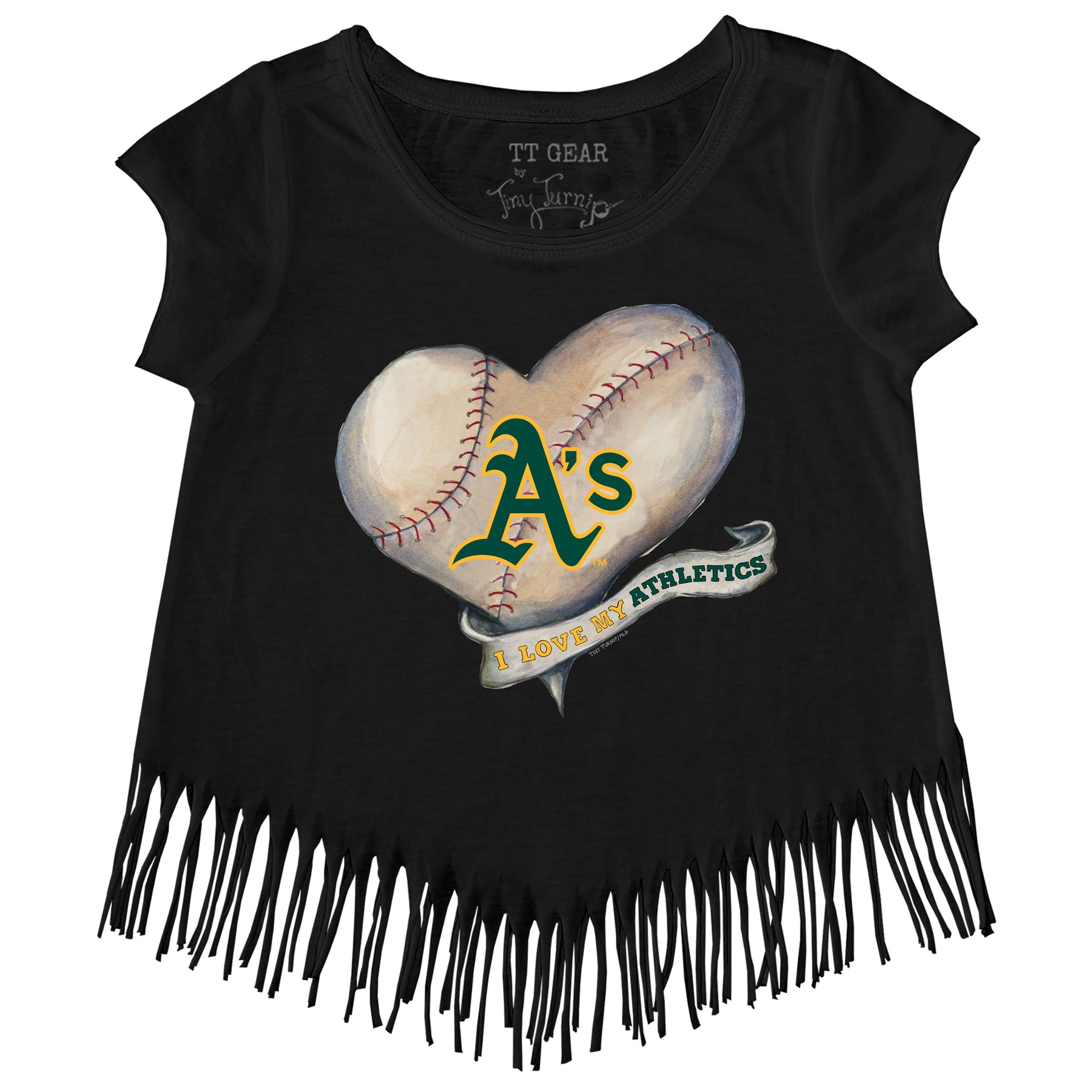 Lids Oakland Athletics Tiny Turnip Youth Baseball Love Raglan 3/4 Sleeve  T-Shirt - White/Black