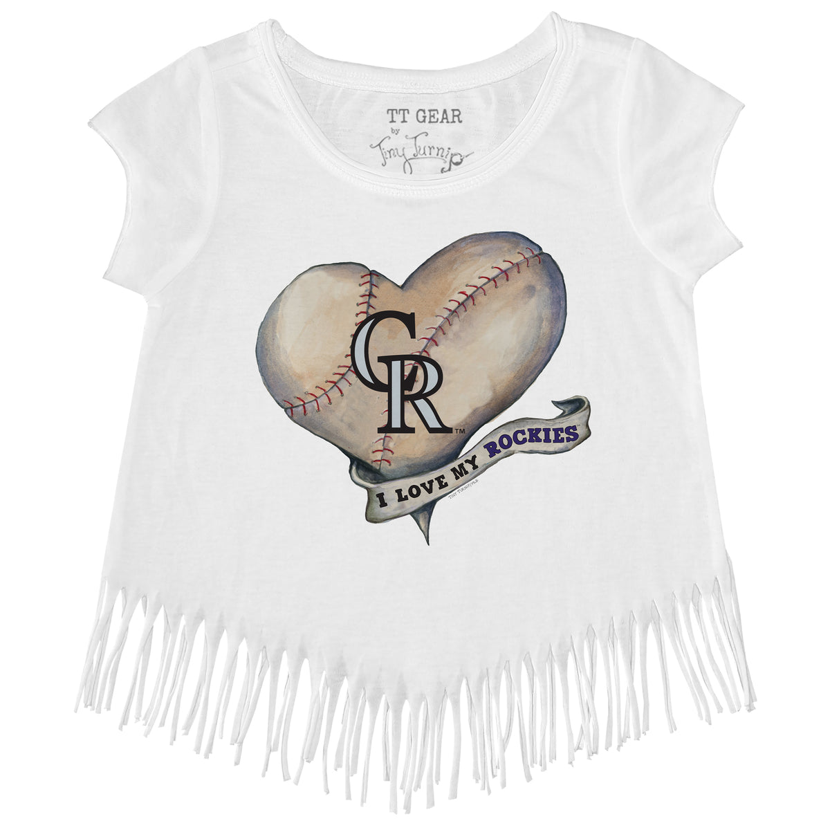 Houston Astros Baseball Heart Banner Fringe Tee 5T / Navy Blue