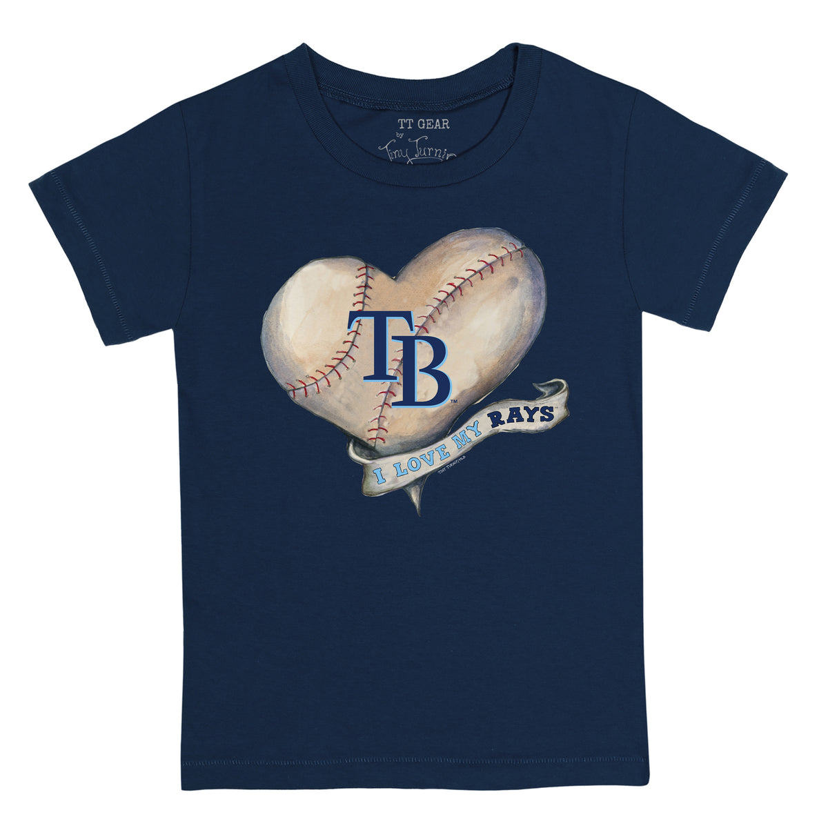 Tiny Turnip Tampa Bay Rays Baseball Love Tee Shirt Women's 2XL / White