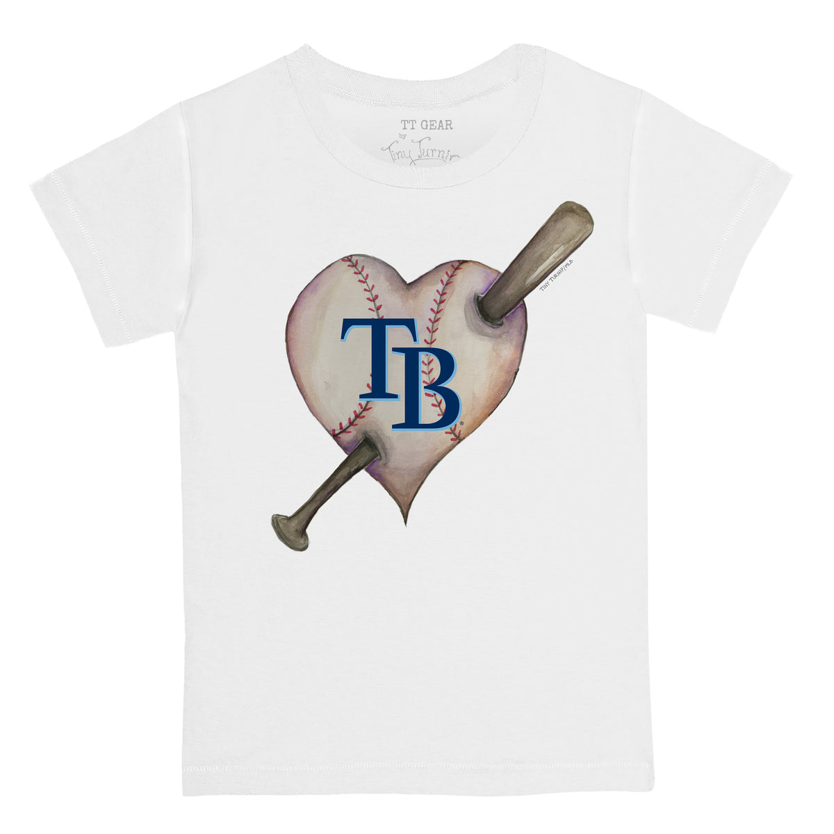 Tampa Bay Rays Tiny Turnip Youth Heart Bat T-Shirt - Navy