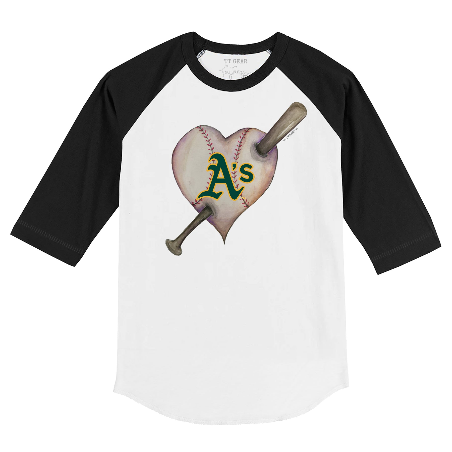 Oakland Athletics Stacked Tee Shirt 4T / Black