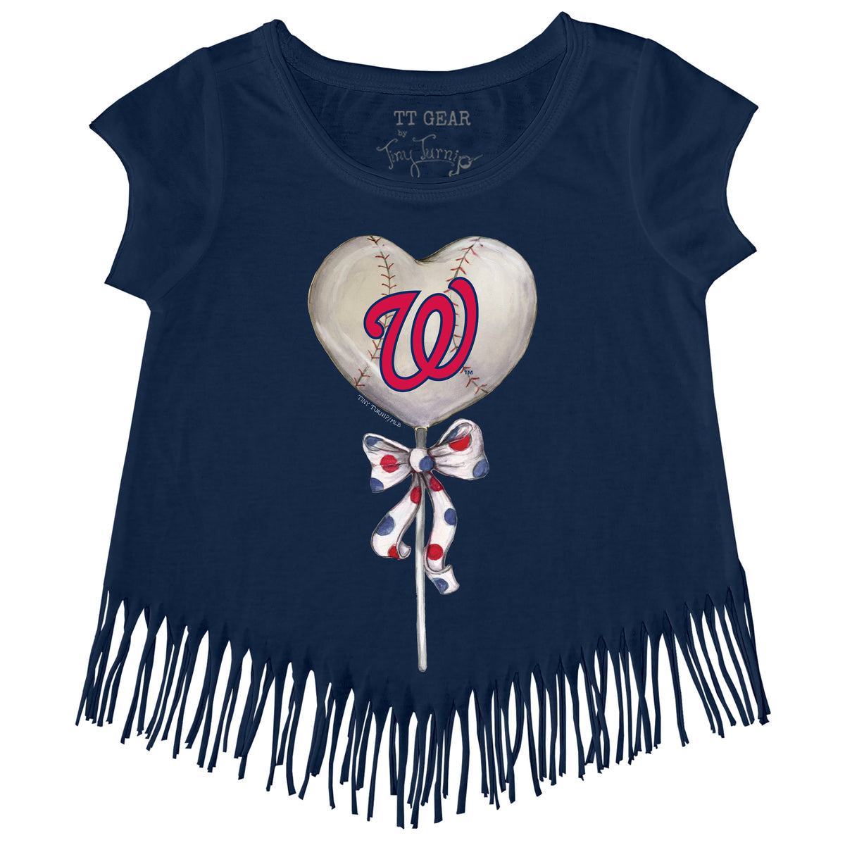 Girls Toddler Tiny Turnip Navy Seattle Mariners Astronaut Fringe T-Shirt Size: 4T