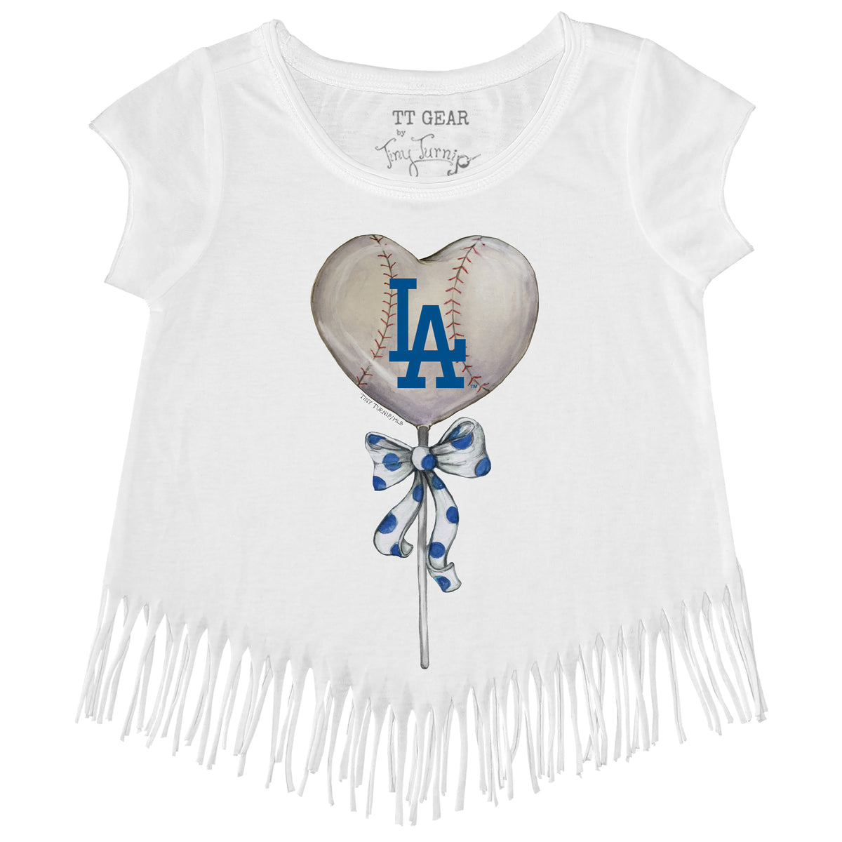 Los Angeles Dodgers Shark Fringe Tee 3T / White