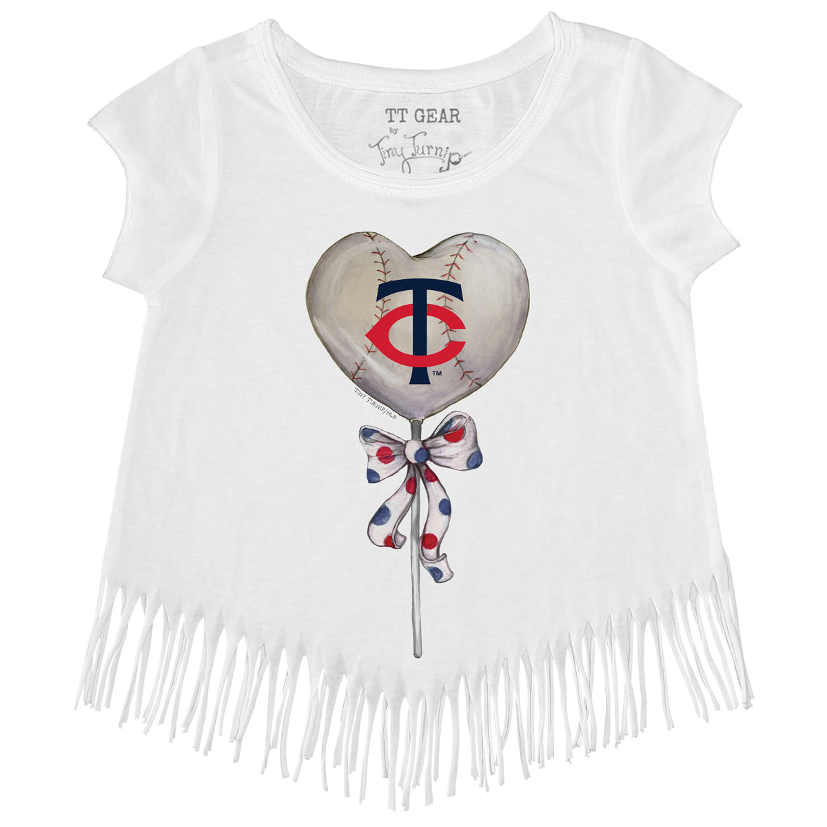 Minnesota Twins Tiny Turnip Girls Youth Baseball Love Fringe T