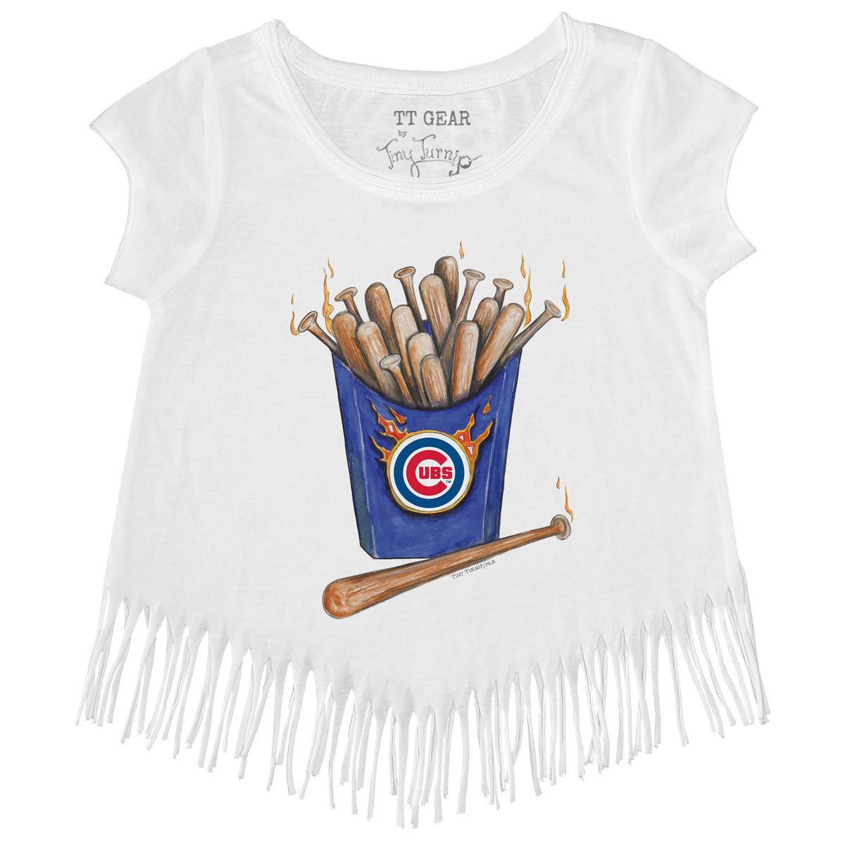 Lids Chicago Cubs Tiny Turnip Infant Baseball Bow T-Shirt - White