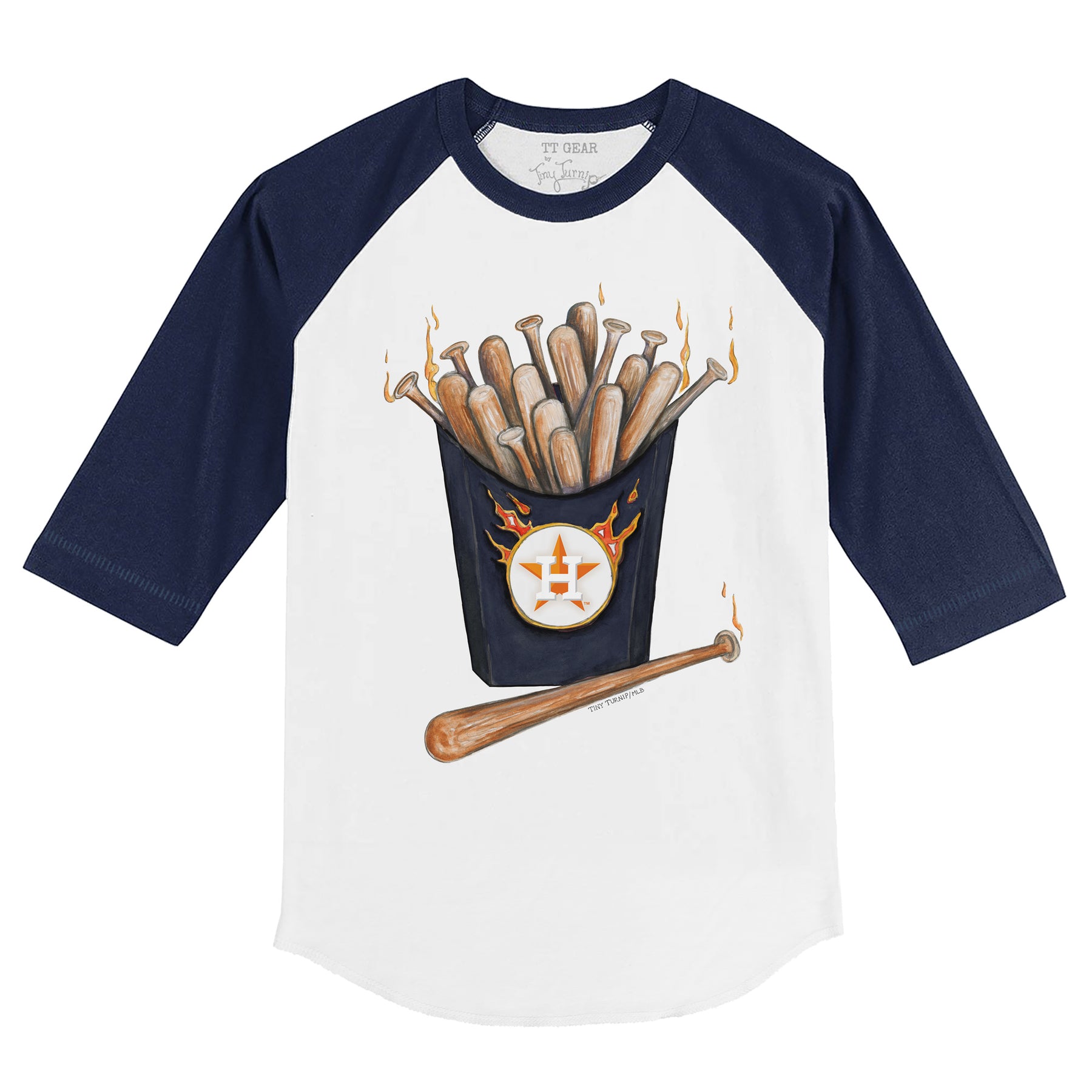 Houston Astros Hot Bats 3/4 Navy Blue Sleeve Raglan Unisex XS