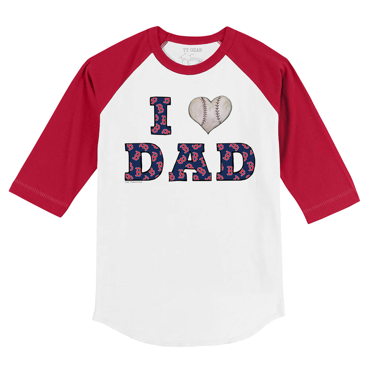 Boston Red Sox Tiny Turnip Girls Youth I Love Dad Fringe T-Shirt - Red